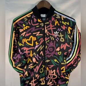 Adidas Multicolor Love Unites by Kris Andrews Graphic Bomber Jacket